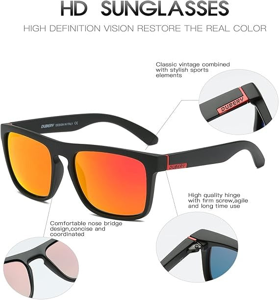Dubery D731 Polarized Black Red