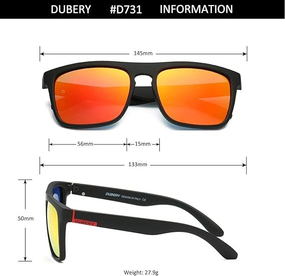 Dubery D731 Polarized Black Red