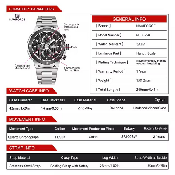 Naviforce 8072 Chronograph