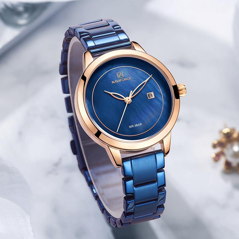 Naviforce SW5008 - Rose Gold Blue - Statement Watches