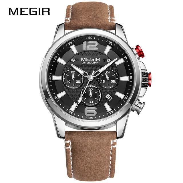 Megir SW2156 Chronograph - Silver Brown - Statement Watches